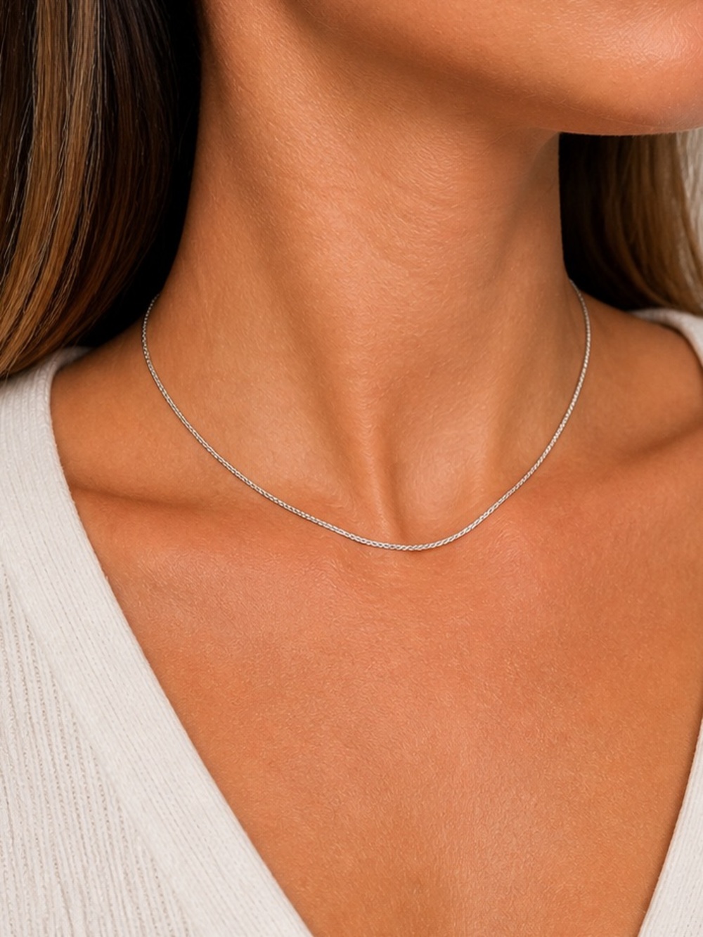 Elegant Real Silver Necklace